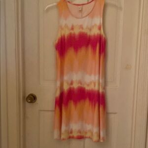 Summertime Fun Pink and Orange Tie-Dye Dress